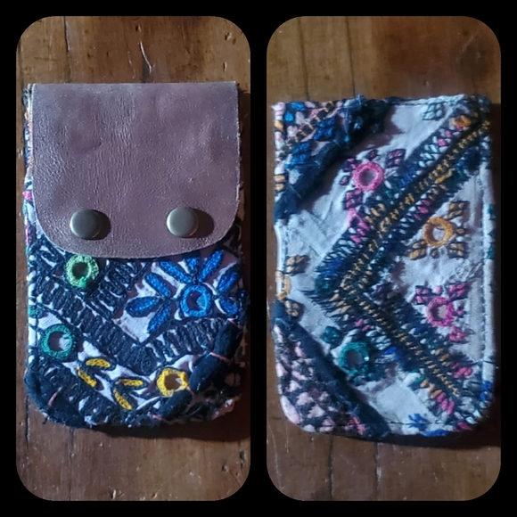 Free People Accessories - 🐨 Free People Boho Embroidered Repurposed vtg banjara hippie Wallet card case